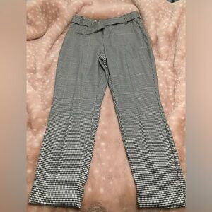 International Concepts Houndstooth Straight-Leg Women’s Pants - Black & White